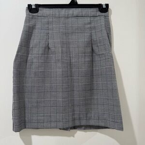 Vintage Black‎ and White Plaid Skirt